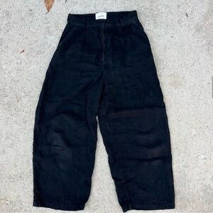 Shaina Mote Washed Linen Boy Trouser onyx sz 4